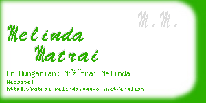 melinda matrai business card